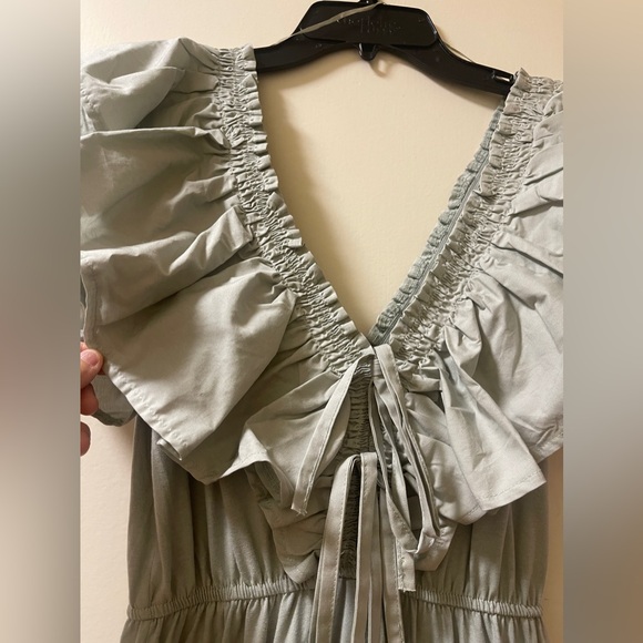 New with Tags ZARA Long Summer Dress Sage Green Size Small - Picture 3 of 6